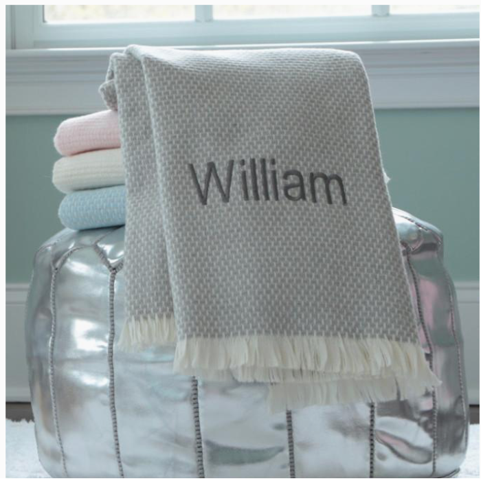 Fringed Grain of Rice Baby Blanket