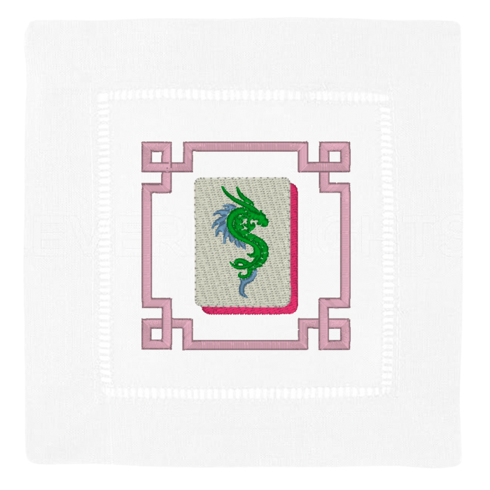 Mahjong Cocktail Napkins - Set of 4