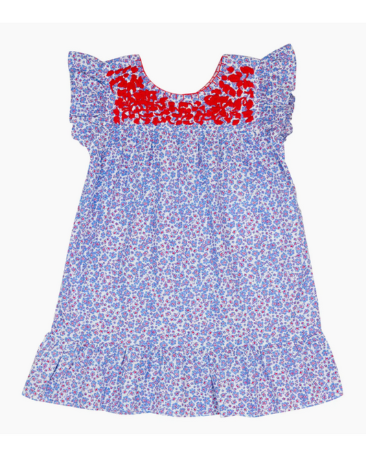Floral Fiesta Dress - Blue