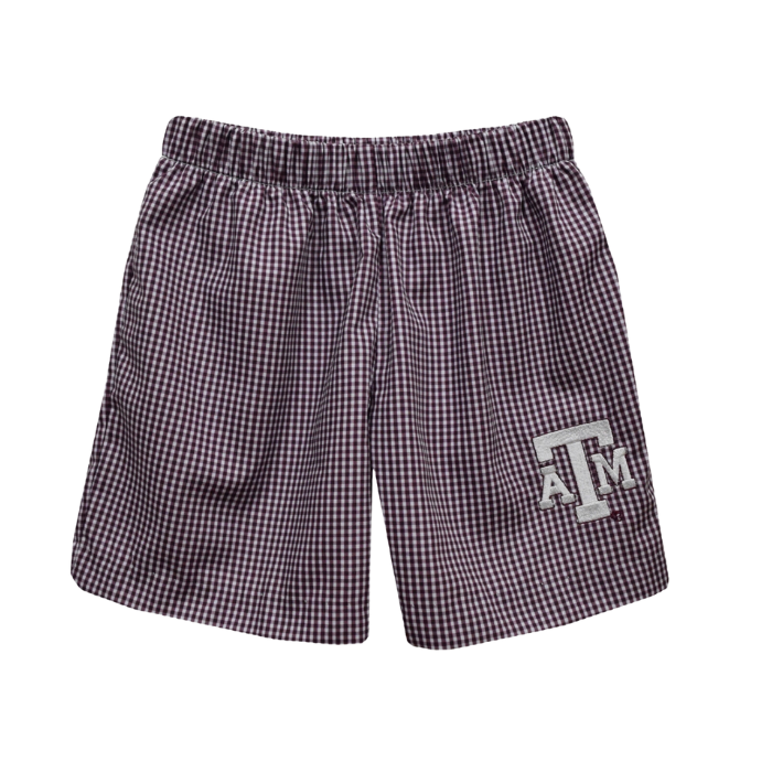 Boy's Gingham Shorts - Texas A&M