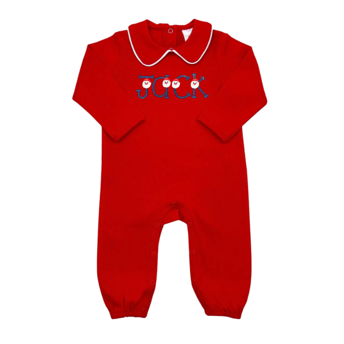 Collared Romper - Red