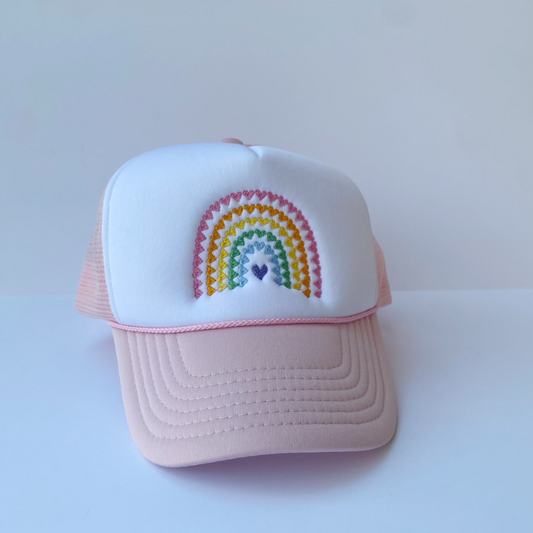 Girl's Hat - Heart Rainbows