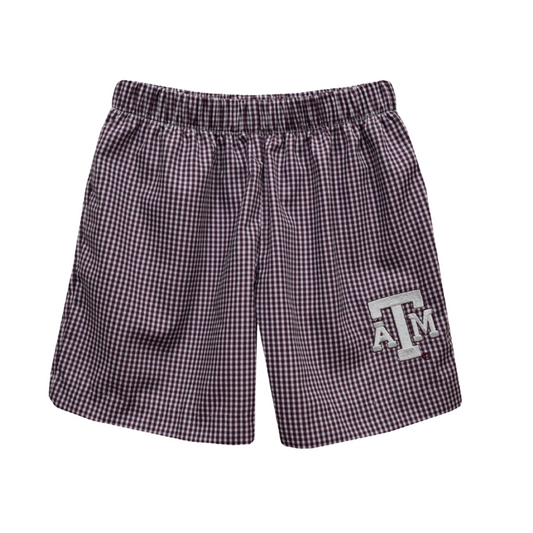 Boy's Gingham Shorts - Texas A&M