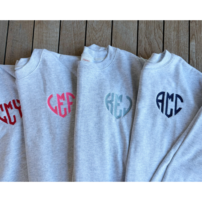 Heart Initials Sweatshirt - Adult