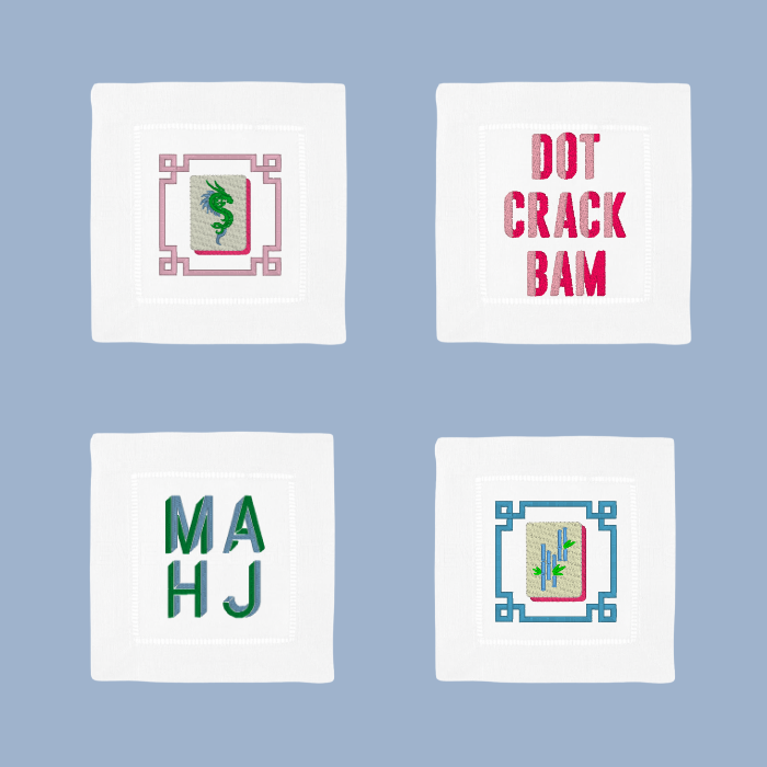 Mahjong Cocktail Napkins - Set of 4